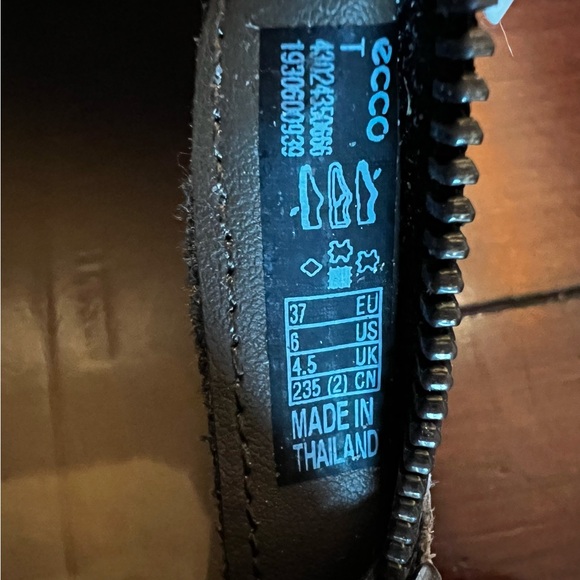 Ecco leather casual booties, gray, size 6 - Picture 5 of 6